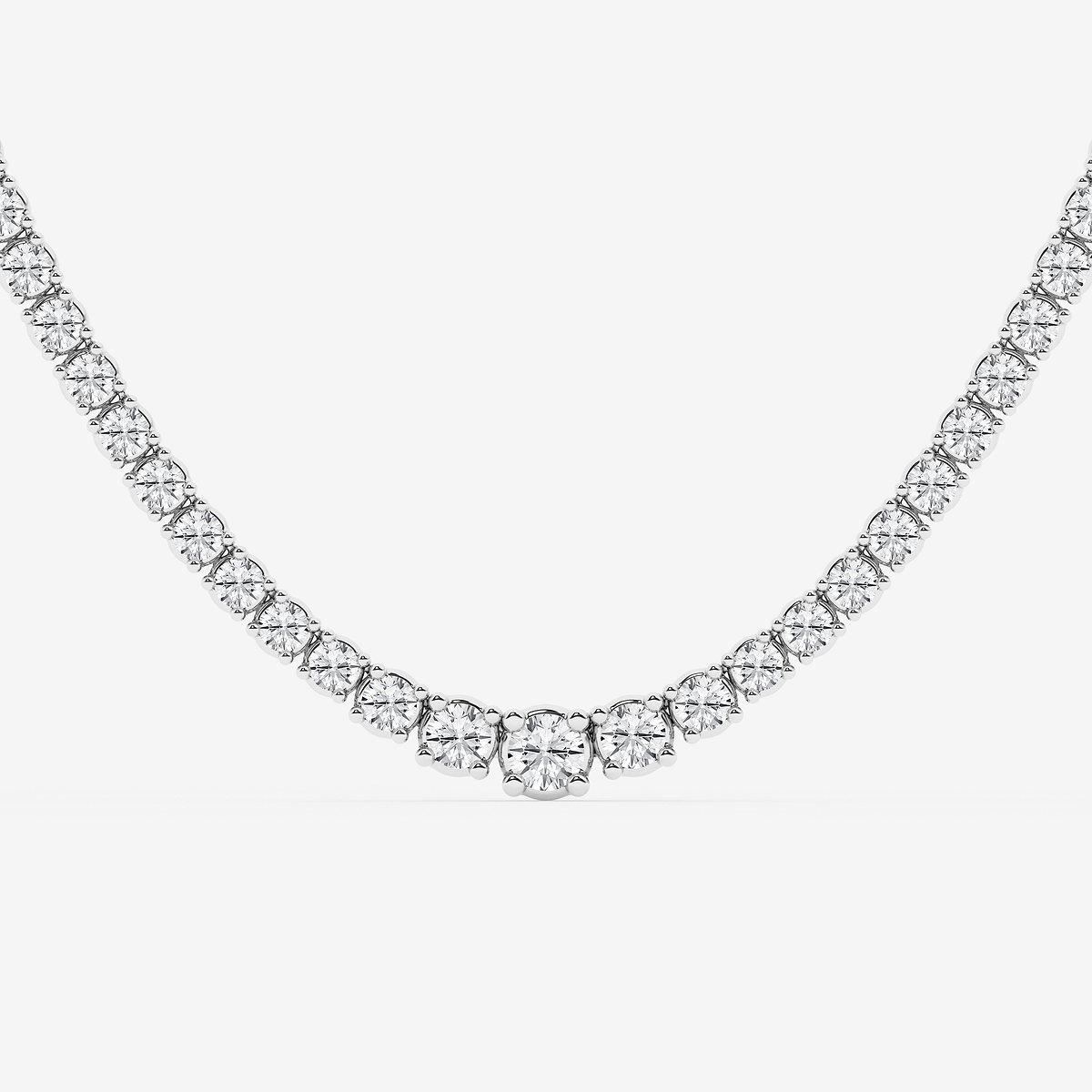 Additional Image 1 for  7 ctw Round Lab Grown Diamond Four Prong Graduated Tennis Necklace